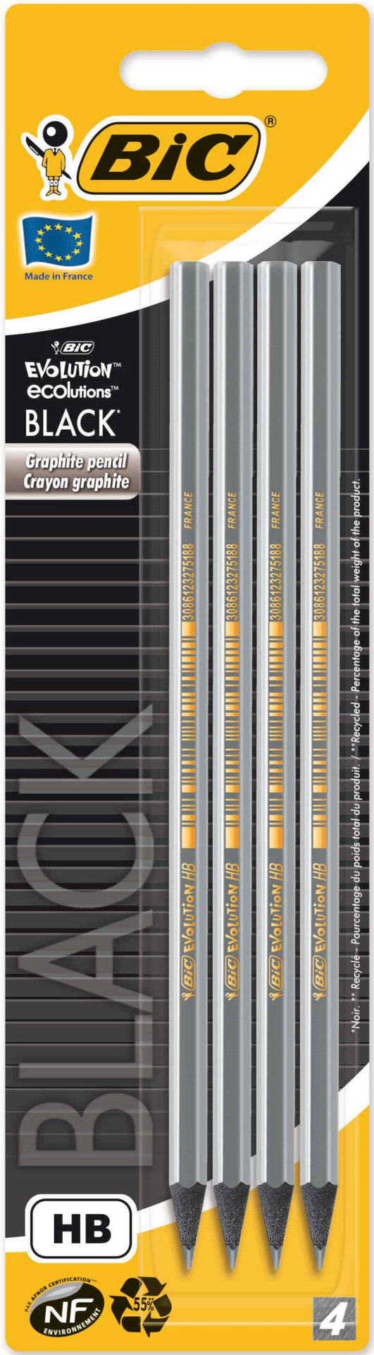 BIC Evolution Kurşun Kalem Siyah 4’lü 896016