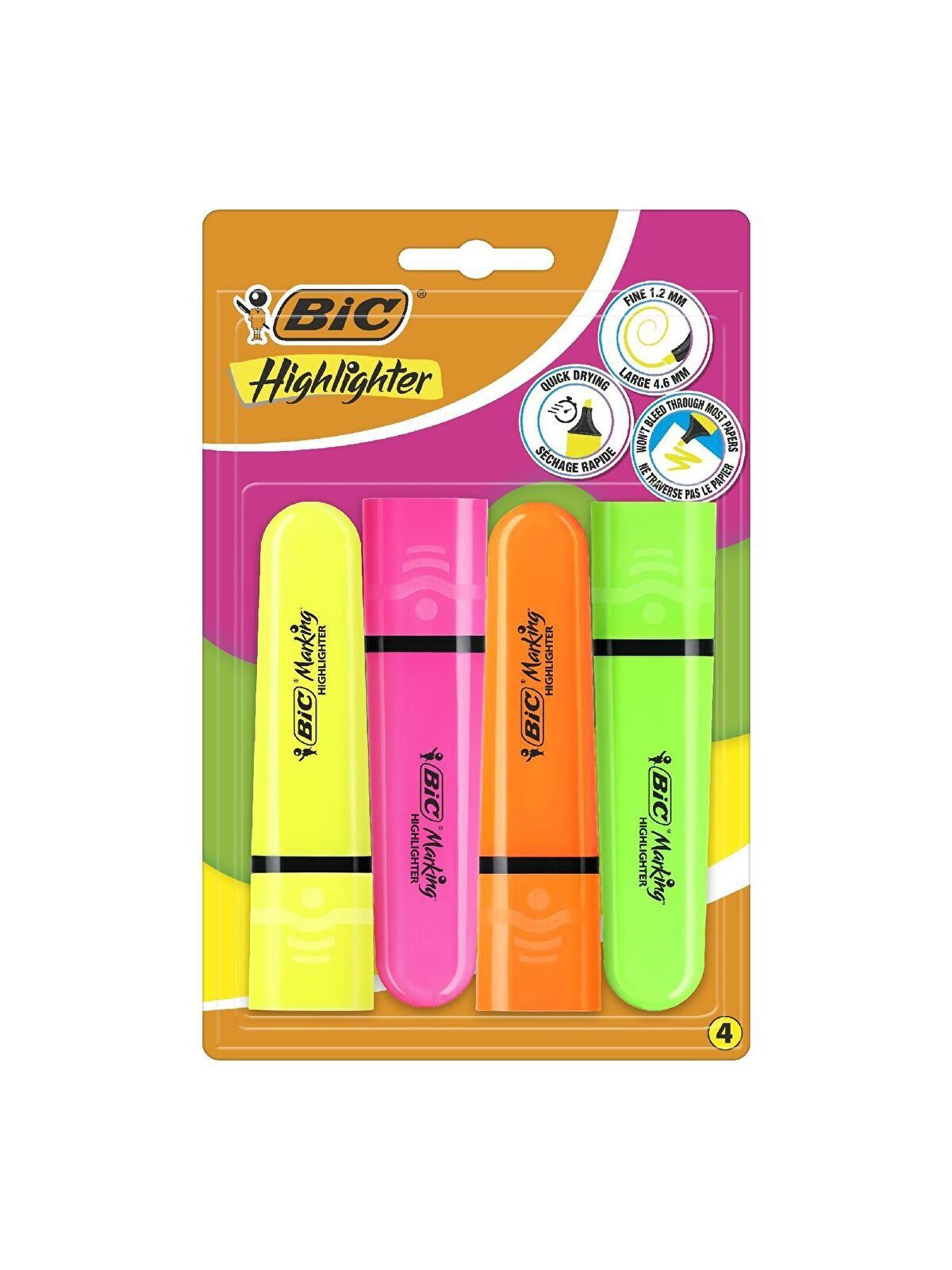 BIC FOSFORLU KALEM MARKING FLAT SET 4 LÜ KARIŞIK BLS. 517952
