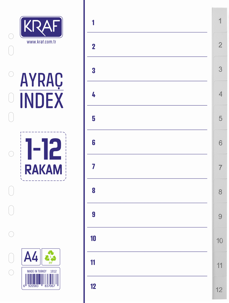 KRAF SEPERATÖR 1012 1-12 RAKAM