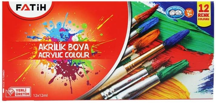 FATİH AKRİLİK BOYA 12 ML 12 RENK TÜP FA50501AB12