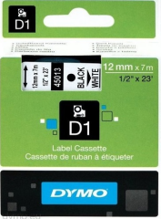 DYMO ŞERİT D1 12MM x 7MT BEYAZ/SİYAH 720530 45013