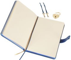 VJ DEFTER HUSH HUSH KİLİTLİ METALİK KUTULU 13x18 Cm. 80 Gr. 160 YP. DÜZ MAVİ 4402