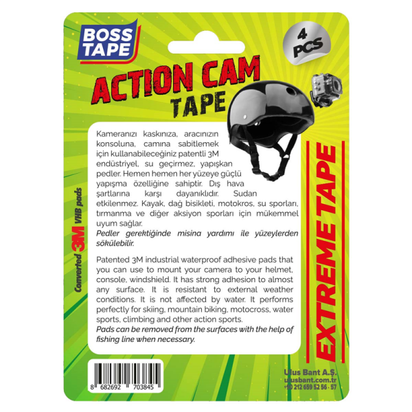 BOSS TAPE ÖZEL BANT AKSİYON KAMERASI YAPIŞTIRMA BANDI 40x50 MM BT-09009