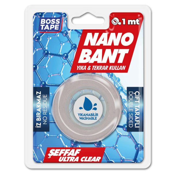 BOSS TAPE NANO BANT-MAGIC TAPE 19 MM x 1M ŞEFFAF BLS. BT-01030