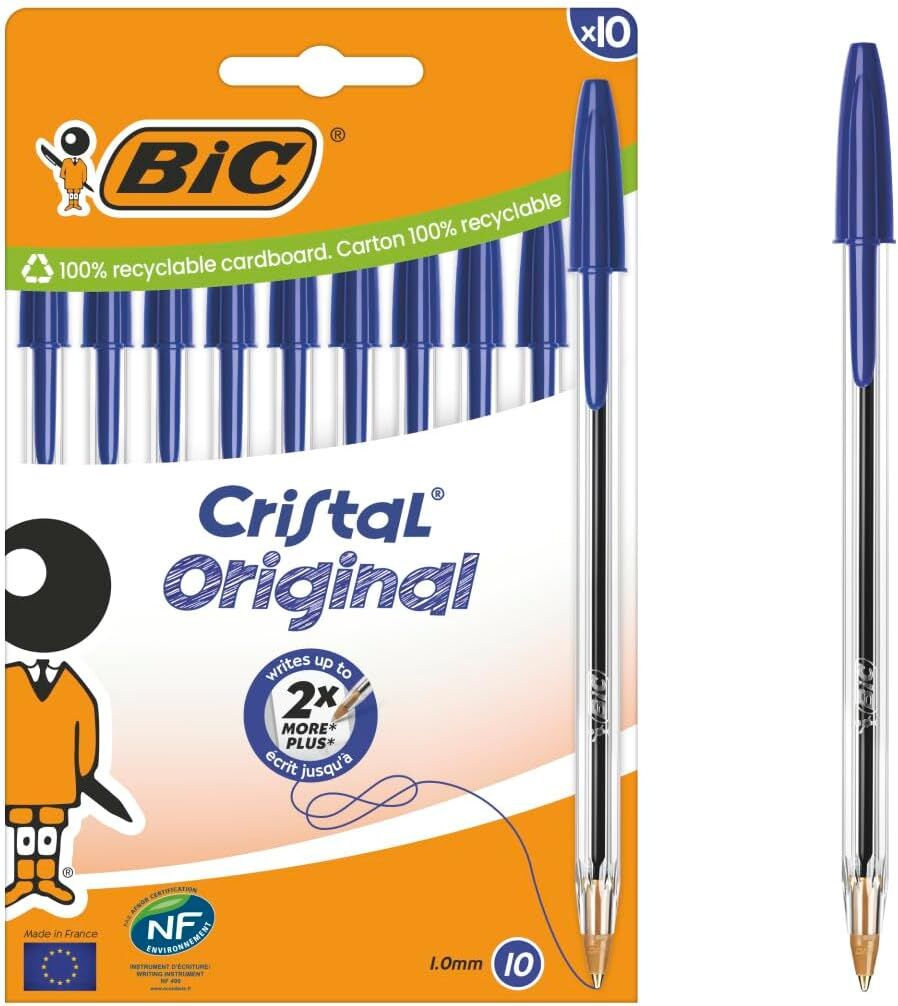 BIC TÜKENMEZ KALEM CRISTAL MEDIUM MAVİ 10 LU 830863-516352
