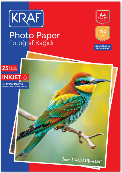 KRAF FOTOĞRAF KAĞIDI A4 150g 25 Lİ 2150
