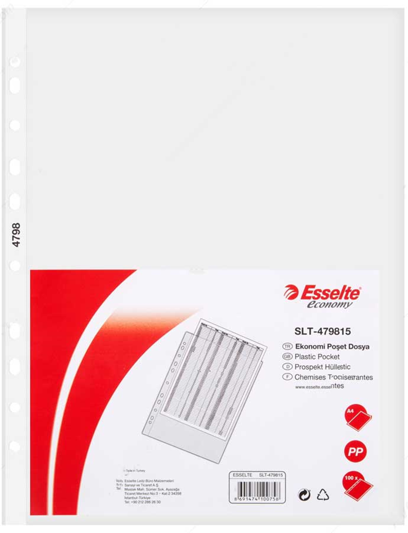 ESSELTE POŞET DOSYA A4 100 LÜ SLT-4798
