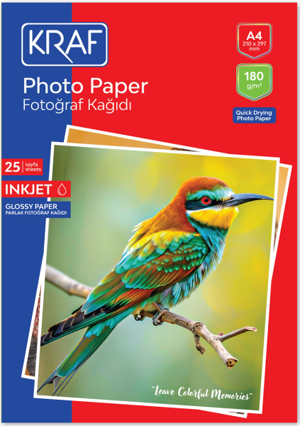 KRAF FOTOĞRAF KAĞIDI A4 180g 25 Lİ 2180
