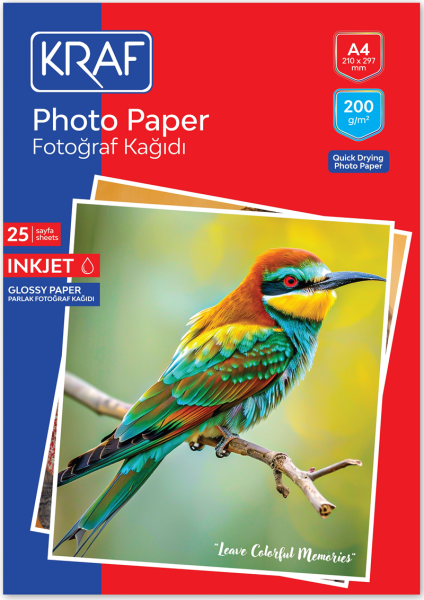 KRAF FOTOĞRAF KAĞIDI A4 200g 25 Lİ 2200