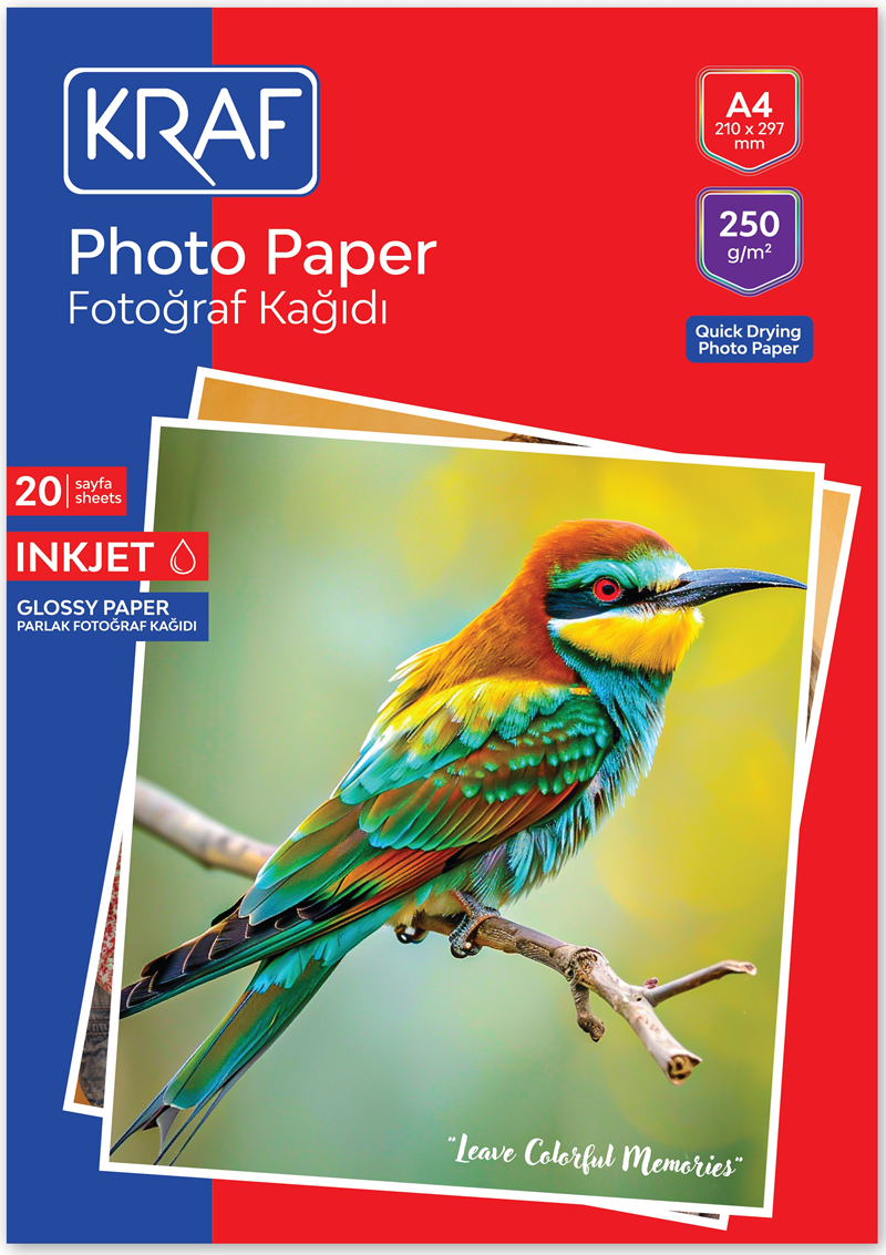 KRAF FOTOĞRAF KAĞIDI A4 250g 20 Lİ 2250