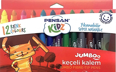 PENSAN KİDZ KEÇELİ KALEM 99040 12 RENK JUMBO