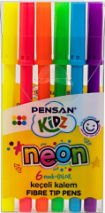 PENSAN KİDZ KEÇELİ KALEM 99093 6 RENK  PASTEL - NEON 24 LÜ STAND