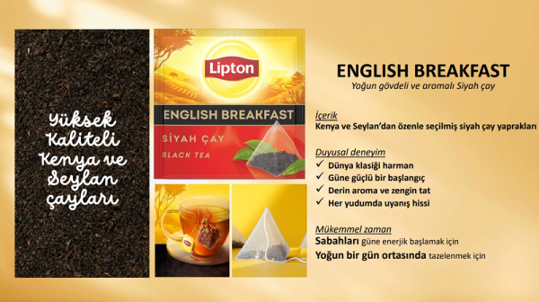 LİPTON BARDAK POŞET ÇAY 15 Lİ ENGLISH BREAKFAST 30g 802916