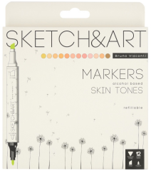 BRUNO VISCONTI TWIN MARKER SKETCH & ART 12 RENK PORTRAIT 22-0076/04