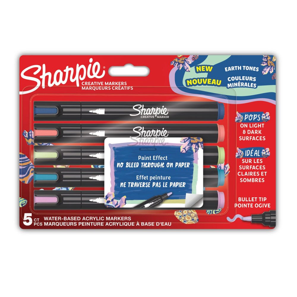 SHARPIE AKRİLİK MARKÖR YUVARLAK UÇ DOĞA TONLARI 5Lİ 2213380