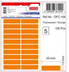 TANEX OFİS ETİKETİ OFC-109 FLORASAN TURUNCU