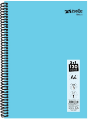 MYNOTE DEFTER FLEX KONULU PP KAPAK SPİRALLİ A4 3+1 120 YP MFXKO-3+1-120
