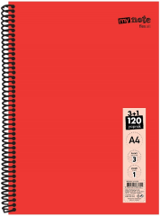 MYNOTE DEFTER FLEX KONULU PP KAPAK SPİRALLİ A4 3+1 120 YP MFXKO-3+1-120