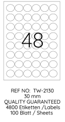 TANEX LASER ETİKET TW-2130 30 MM 100 LÜ
