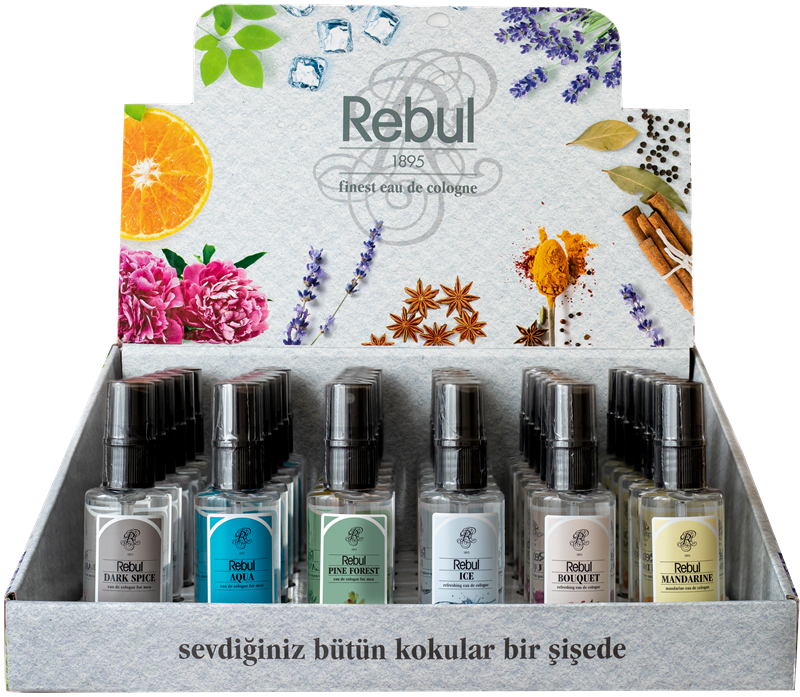 REBUL KOLONYA  50 ML SPREYLİ 36 LI STAND  TM02630
