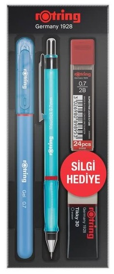 ROTRİNG VERSATİL KALEM VİSUCLİCK + JEL 0.7 OKUL SETİ MAVİ