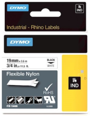 DYMO ŞERİT RHİNOPRO 19MM x 3.5MT BEYAZ/SİYAH 18489