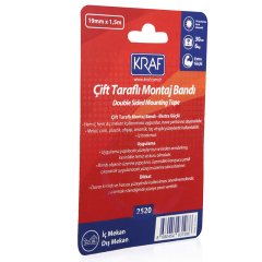 KRAF MONTAJ BANDI ÇİFT TARAFLI EXTRA GÜÇLÜ DIŞ MEKAN 19mm x 1.5m 2520G