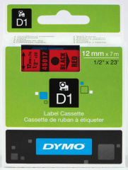 DYMO ŞERİT D1 12MM x 7MT KIRMIZI/SİYAH 720570 45017