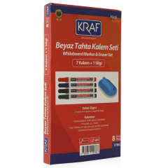 Beyaz Tahta Kalemi & Silgi Set 8'li ( 7 Kalem 1 Silgi)