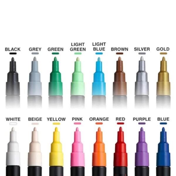 UNİ POSTER MARKÖRÜ POSCA 0.9-1.3 PC-3M/16C 16 LI