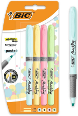 BIC FOSFORLU KALEM BRITE LINER GRIP SET 4 LÜ PASTEL BLS. 964859