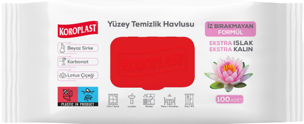 KOROPLAST ISLAK HAVLU LOTUS ÇİÇEĞİ KOKULU 100 LÜ 600009492