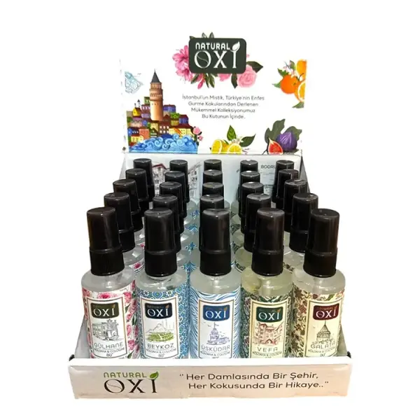 OXİ KOLONYA 25 Lİ STAND NATURAL PREMİUM 50 ML İSTANBUL KOKULARI KOLLEKSİYONU 3400016