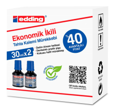EDDING BEYAZ TAHTA MÜREKKEBİ 30 ML E-BT30 MAVİ 2 Lİ