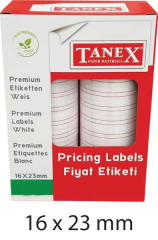 TANEX MOTEX ETİKET 16X23 ÇİZGİLİ BEYAZ 1000 Lİ
