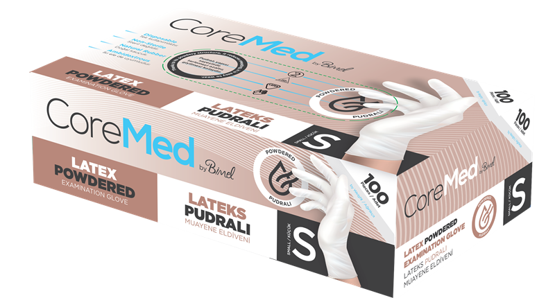 COREMED MUAYENE ELDİVENİ LATEKS PUDRALI TG 100 ADET (S)