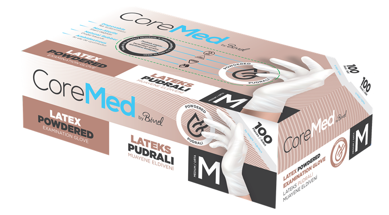 COREMED MUAYENE ELDİVENİ LATEKS PUDRALI TG 100 ADET (M)