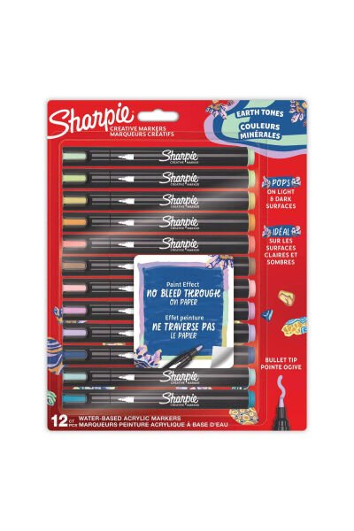 SHARPIE AKRİLİK MARKÖR YUVARLAK UÇ DOĞA TONLARI 12Lİ 2213421