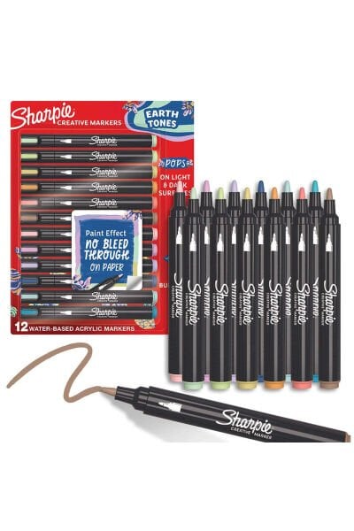 SHARPIE AKRİLİK MARKÖR YUVARLAK UÇ DOĞA TONLARI 12Lİ 2213421