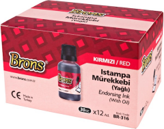 BRONS ISTAMPA MÜREKKEBİ  30 CC KIRMIZI BR-316