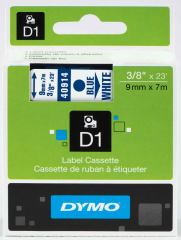 DYMO ŞERİT D1 9MM x 7MT BEYAZ/MAVİ 720690 40914