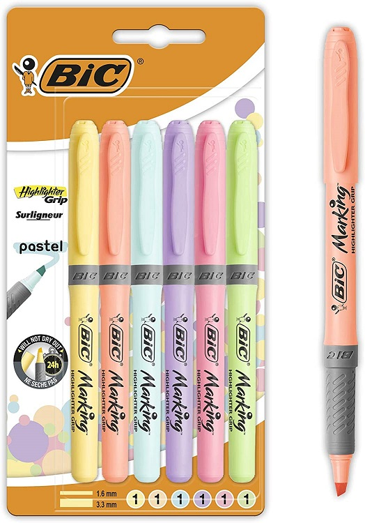 Bic Fosforlu Kalem Brite Liner Grip Set 6 Lı Pastel BLS. 992561