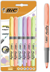 BIC FOSFORLU KALEM BRITE LINER GRIP SET 6 LI PASTEL BLS. 992561