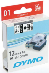 DYMO ŞERİT D1 12MM x 7MT ŞEFFAF/KIRMIZI 720520 45012
