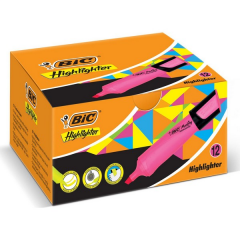 BIC FOSFORLU KALEM FLAT 12 Lİ PEMBE 968586