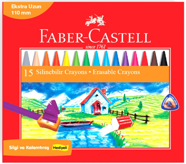 FABER PASTEL WAX CRAYON SİLİNEBİLİR 15Lİ 122715