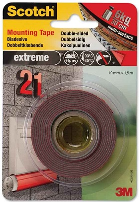 SCOTCH ÇİFT TARAFLI MONTAJ BANDI EXTRA 19mmx1,5m 10 KG 4002