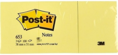 POST-IT YAPIŞKANLI NOT KAĞIDI SARI 38X51MM 653