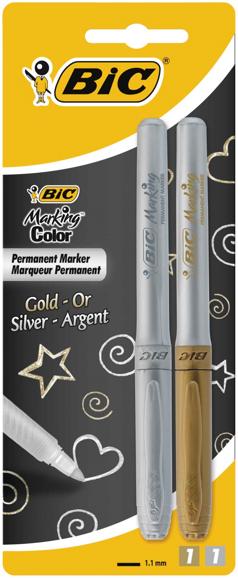 BIC MARKING KALEM ALTIN-GÜMÜŞ  2 Lİ BLS. 900340