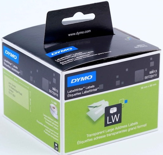DYMO ETİKET LW GENİŞ ADRES 89x36MM 260 ADET ŞEFFAF 722410-99013